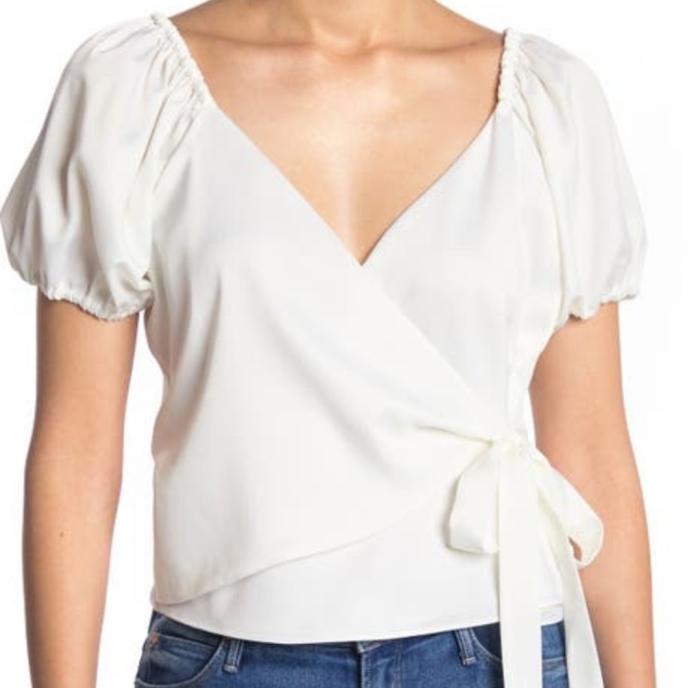Silky wrap top